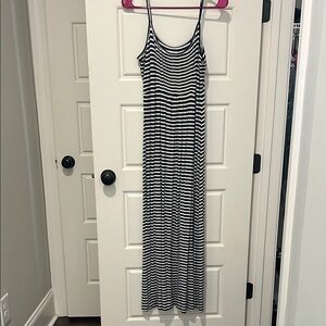 Navy and White Striped Maxi Dress